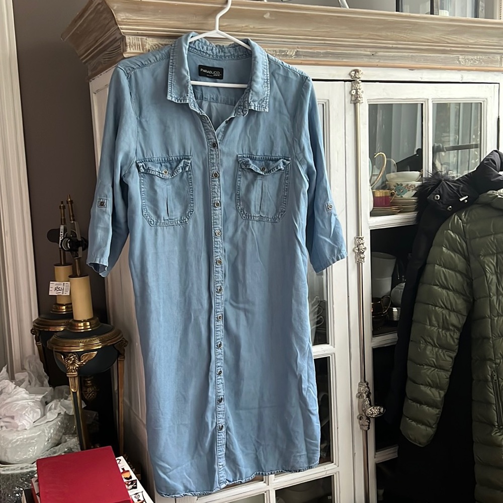 PARASUCO Soft Denim Button Up Dress, L
